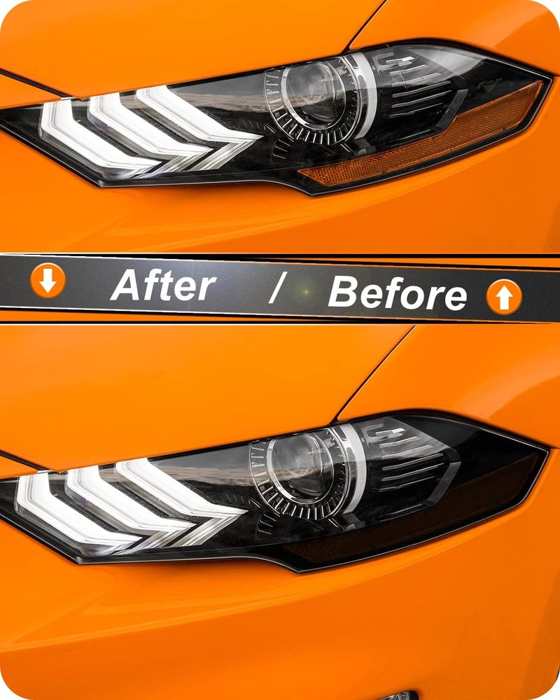 NDRUSH Headlight Side Marker Tint Vinyl Head Light Tint Film Precut Overlay Wrap Cover Compatible with 2018-2021 Ford Mustang - Image 4